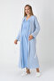 Maternity & Postpartum Nightgown and Robe Viscose Cotton Set / Jacquard Striped Long Robe