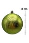 Christmas Pine Tree Ornament Green 8 cm Figured Shiny 6-Piece Cici Ball - 2