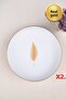 Tabak Evi Porcelain Natura Fern Gold Gilded Deep Plate 18.50cm 2 Pcs