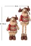 Christmas Ornament, Deer Man, Brown - with Extendable Legs, Red Scarf, 30X60-100 cm - 7