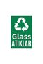 Color Coded Recycling Aluminum Sign Set – Domestic, Plastic, Glass, Metal and Paper Waste-15×22.5 cm - 3