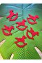 7X7 cm 6 Pieces Red Felt Horse Emblem Set