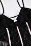 Siyah Jartiyerli Kapsız Fırfırlı Külotlu Dantel Askılı Babydoll/Fantezi Gecelik TBBAW26CS00007 - 4