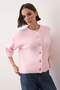 Wardrobe Essentials Pink Soft Textured Loose Fit Short Sleeve Basic Knit Cardigan |   Twoaw26Hi00251