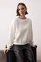 Ekru Taş Akseusar Detaylı Bisiklet Yaka Regular Crop Örme Sweatshirt TWOAW26SW00090 - 2
