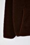 Brown Piping Detailed Stand Collar Plush Soft Oversized Sweatshirt Tbbaw26Ao00040 - 7