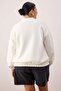 Ekru Bomber Yaka Oversize/Geniş Kalıp Önü Fermuarlı Büyük Beden Sweatshirt TBBAW26AO00038 - 4