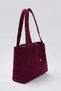 Plum Suede Lace-Up Detailed Midi Women's Tote Shoulder Bag Takaw26Oc00025 - 2