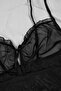 Siyah Tül Büzgü Detaylı İp Askılı Külutlu Örme Babydoll/Fantezi Gecelik THMAW26LL00019 - 8
