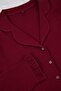 Bordo Gömlek Yaka Volan Detaylı Örme Pijama Takımı TBBAW25AI00056 - 5