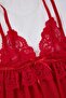 Kırmızı Tül Kurdele/Fiyonk ve Dantel Detaylı Kapsız Külotlu Babydoll/Fantezi Gecelik THMAW26LL00007 - 6