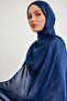 Hijab Women's Janjan Crinkle Evening Dress Shawl-Navy Blue- 70X190Cm