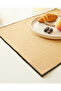 6 Pieces Black Stitched Detailed Jute Tableware Presentation Plate Mat Placemat American Service 45X35 - 6