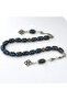 Oltu Stone Capsule Cut Dark Blue Zaza Rosary - 7
