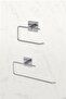 Adhesive Silver WC Paper Holder and Roll Towel Holder Bathroom Kitchen Set of 2