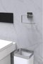 Adhesive Silver WC Paper Holder and Circle Towel Holder Bathroom Kitchen Set of 2 - 5