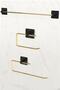 Adhesive Stainless Gold Long Towel Holder WC Paper Holder and Roll Towel Holder Bathroom Kitchen Set of 3