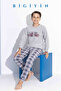 Gray Boy's Fleece Pajama Set Children's Winter Pajama Set Thick Pajamas - 5