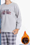 Gray Boy's Fleece Pajama Set Children's Winter Pajama Set Thick Pajamas - 6