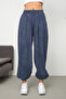 Women's Cupra Fabric Baggy Shalwar Trousers with Pockets - 3