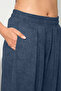 Women's Cupra Fabric Baggy Shalwar Trousers with Pockets - 7