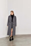 معطف نسائي طويل قصة فضفاضة مبطن باللون الرمادي الفحمي / سيفدي أوجور - 2