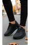 Unisex Waterproof Winter Faylon Sole Sports Shoes - Black - 5