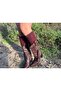 Women's Winter Thermal Wool Warm Lambswool Knee-High Burgundy Socks - 4