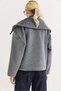 Women's Faux Fur Zippered Coat with Pockets Smoked - 3