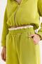 Women's Elastic Waist and Legs Crop Sweat Tracksuit Set Black - 5