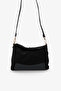 Aurel Women's Genuine Leather Daily Bag - Black Suede - 6
