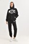 Women's Printed three-thread s Fleece-Lined tracksuit set burgundy - 6