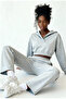 Casi̇ Women's Hooded V-Neck Pipe Leg Sweatpants Set - 3