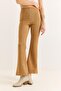 Women's Suede Flared Stylish Pantalon Black - 5