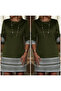 Women's Long Sleeve Crew Neck Printed Two Thread Dress at Cuff and Hem - 7