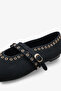 Rove Women's Studded Ballerinas Black Nubuck - 2