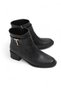 Women's Side Zipper Faux Leather Buckle Brown Boots
