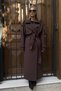 Epaulette and Piece Detail Lined Premium Quality Relaxed Fit Belted Women’s Melton Coat Jacket - 4