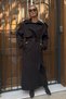 Epaulette and Piece Detail Lined Premium Quality Relaxed Fit Belted Women’s Melton Coat Jacket - 6