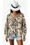 Women's Bohemian Beige 100% Cotton Black Leaf Embroidered Shirt, Ethnic Loose Shirt - 3