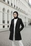 Black Flexible Cotton Gabardine Short (80cm) Unlined Women's Hijab Trench Coat 1120-Tes - 2