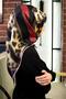 100% twill silk leopard print burgundy & black 90x90 scarf. sewing method: hand stitched.
