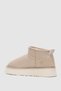 Luniva Thick Sole Women's Boots with Fur Inside - Beige Suede - 5