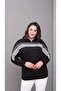 Women's Modal Fabric Zipper Collar Sweatshirt with Stone Detail - 3
