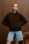 Nanna Women's Oversize Fit Soft Cashmere Crew Neck Thick Knitwear Brown Sweater - 2
