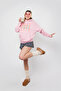 I Love You so Matcha Printed Oversize Unisex Pink Hoodie - 6
