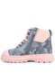 Genuine Leather Pixel Gray Powder Camouflage Patterned Girls' Boots - 5