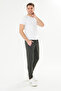 Men's Cotton Pique Zippered Pocket Sweatpants Khaki 5478-H - 6