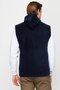Navy Blue Men's Fleece Vest with Zipper and Stand Collar, Casual Model - 2