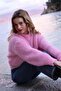 Pink Oversize Women's Knitwear Sweater Mg2263 - 3